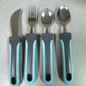 BUNMO Adaptive Utensils - Weighted Knife, Fork and 2 Spoons NO CASE
