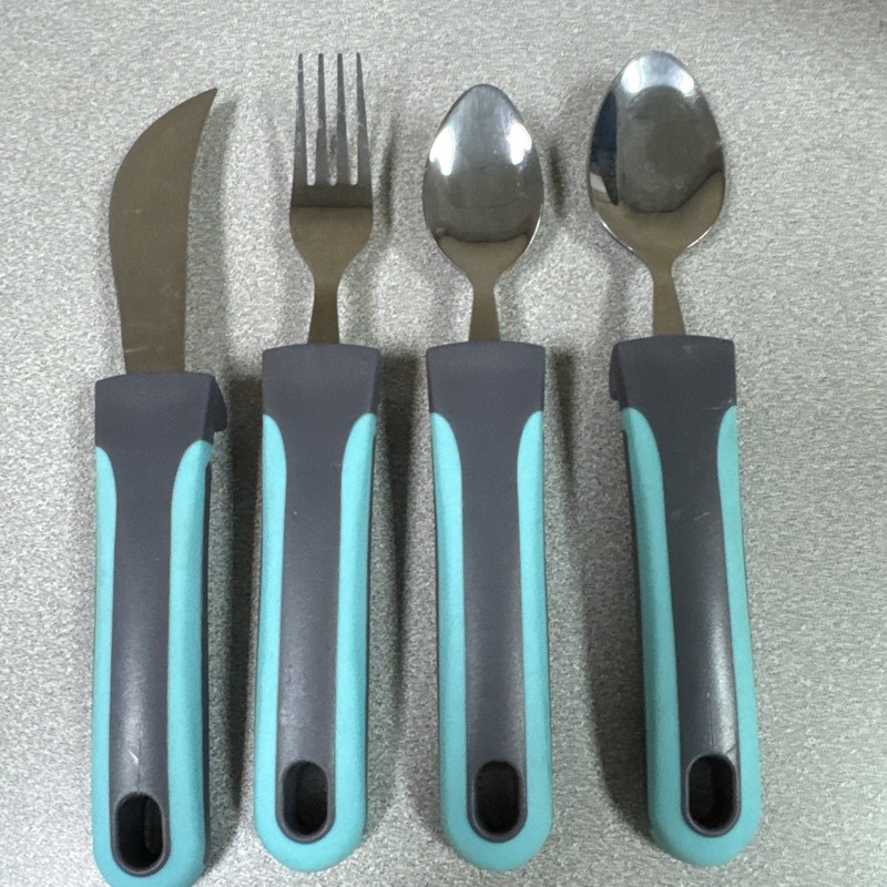 BUNMO Adaptive Utensils - Weighted Knife, Fork and 2 Spoons NO CASE
