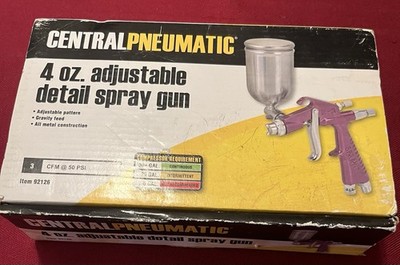 Central Pneumatic 20 Fl Oz HVLP Gravity Feed Paint Spray Gun CFM 40 PSI (Purple)
