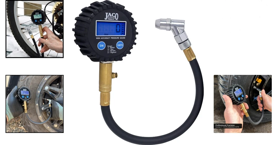 Rugged JACO ElitePro Tire Pressure Gauge - ANSI Certified with LED Display - Image 2 of 4