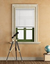 1" Cordless Vinyl Light Filtering Blinds, 1-Piece, White, 35" W x 64" L