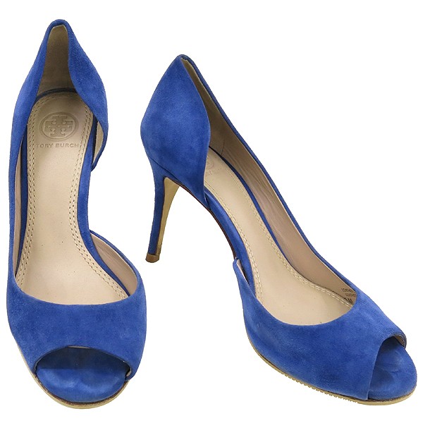 Tory Burch Suede Women’s Open Toe Shoes, Size 5, Blue thumbnail 3
