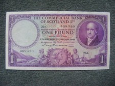 B453 Commercial Bank of Scotland �1 Pound 1947 Banknotes