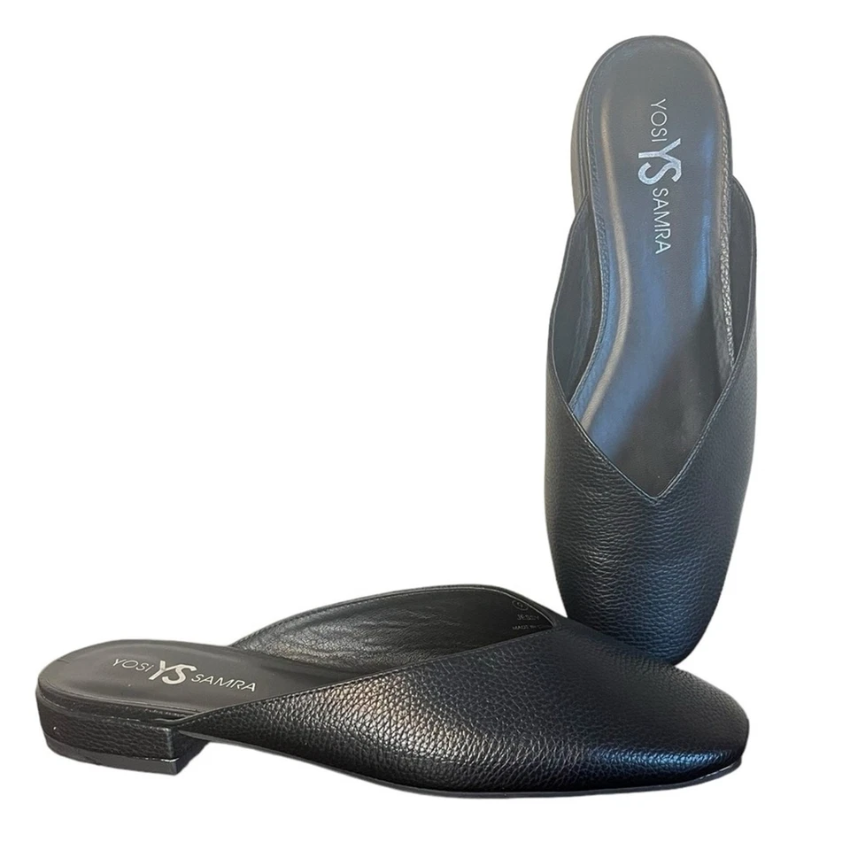 YOSI SAMRA Jessy Mula Flexible de Cuero Negro Sin Cordones para Mujer Talla 9 Foto 3 de 4