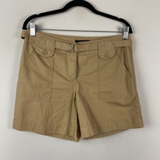 Talbots Chino Shorts Size 6P Tan Utility Belted