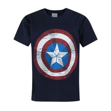 Image of Avengers Age Of Ultron Kids Captain America Shield T-Shirt7-8 Years Blue NS5126