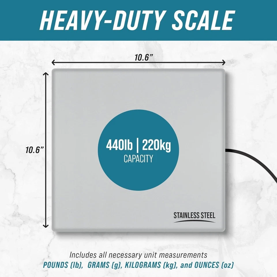 440lbs Digital Shipping Scale with Stainless Steel Platform - Image 4 of 4