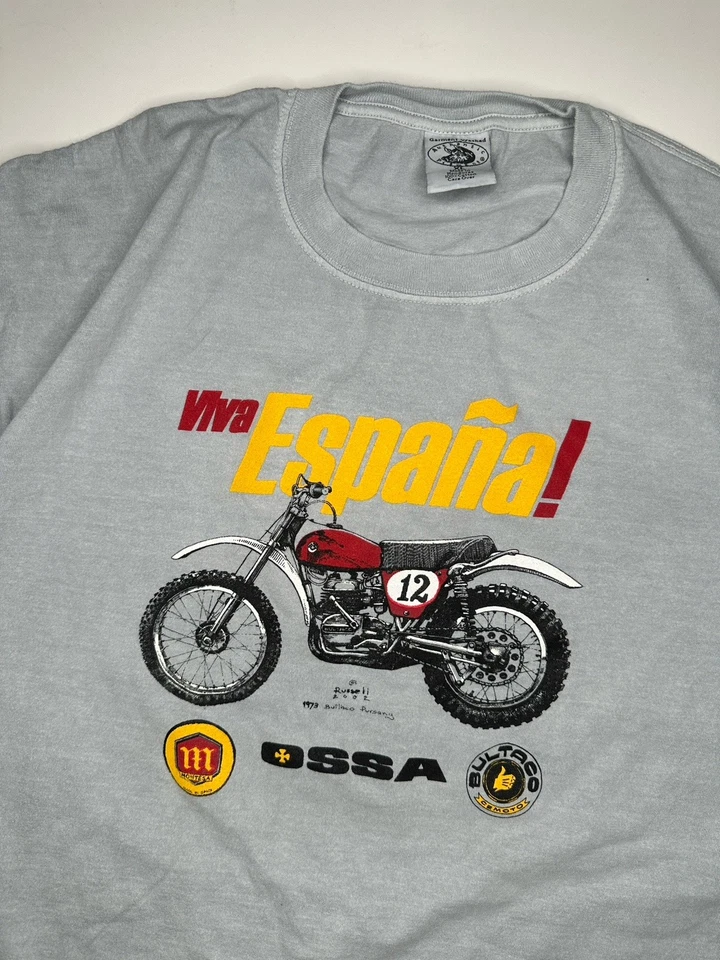 Camiseta vintage Bultaco Persang 1973 OSSA Viva España 2002 teñida de pigmento XL Foto 2 de 4