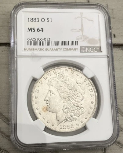 Morgan Silver Dollar 1883 $1 O Mint MS 64 NGC 0.9 Fineness