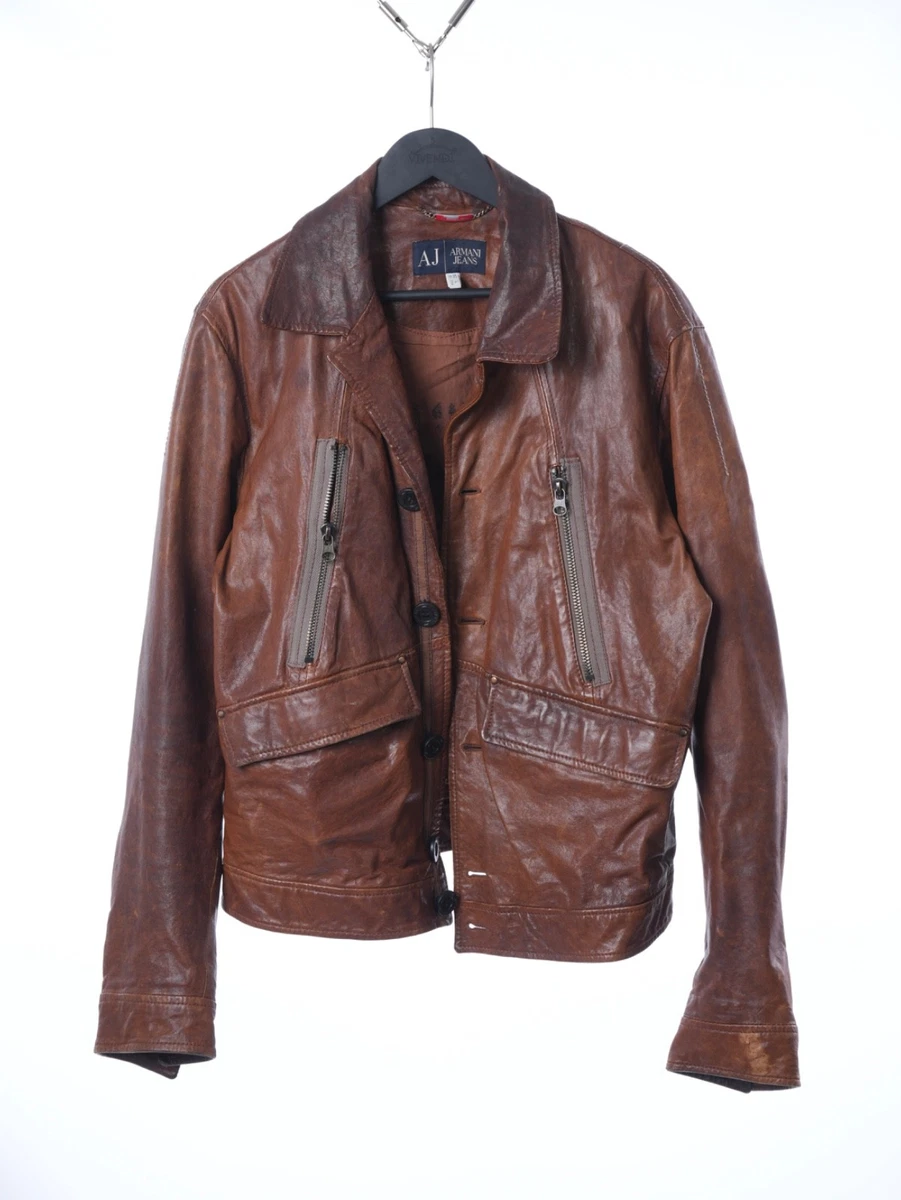 Armani Jeans Leather Outer Shell Coats, Jackets & Vests Motorcycle