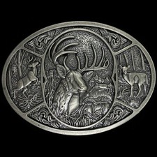 Buck Deer Nature Art Hunter Hunting Art Western Cowboy Flair 2000s Belt Buckle