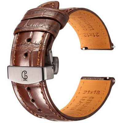 Watch Straps for Men with Quick Release, Luxury Alligator Grain Embossed Leat...