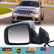 Driver Side Mirror Manual Fold W Blind Spot For 2011-2022 Jeep Grand Cherokee Driver Side Mirror Manual Fold W Blind Spot For 2011-2022 Jeep Grand Cherokee