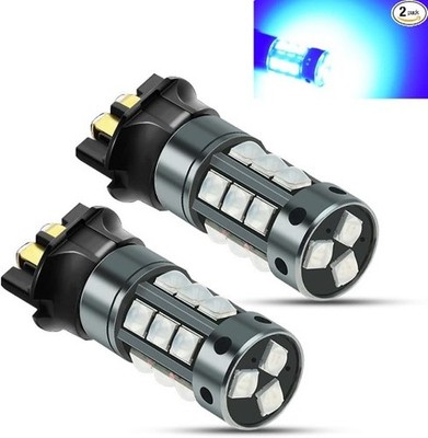 2pcs PW24W LED Bulb Blue, AC/DC 9-30V 1200LM PWY24W 12181NA 12174  Color: Blue