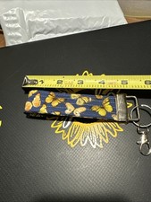 Wristlet Key Fob - Sunflower Butterflies