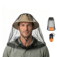 Moskitonetz Kopf Outdoor Camping Wandern Angeln Gartenarbeit MüCkennetz 2Er Pack