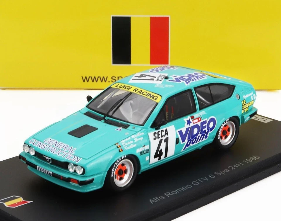 1/43 SPARK ALFA ROMEO GTV6 TEAM JOLLY CLUB N 41 24h SPA 1986 - Immagine 2 di 2