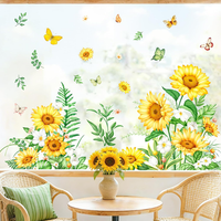 Tanlaby Fensterbilder Sonnenblume Sommer Schmetterling Fensteraufkleber