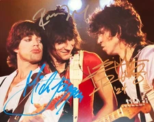 ROLLING STONES: Signed (Jagger, Richards, Wood) 8x10 inch Autographs w/COA