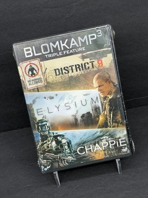 BLOMKAMP Triple Feature: DISTRICT 9~ELYSIUM~CHAPPIE (DVD, 2016, 3-Disc Set)