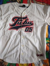 VTG FUBU Sports 05 Y2K Streetwear Baseball Jersey XL Youth WHITE Made In KOREA
