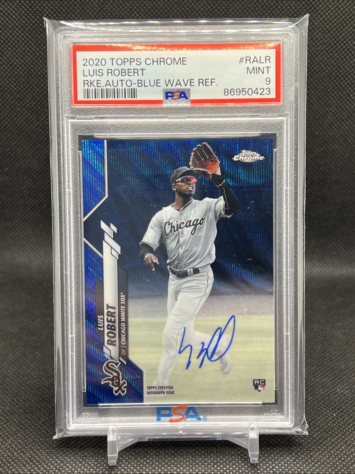 2020 Topps Chrome Luis Robert RC Auto Blue Wave /150 PSA 9 White Sox Orioles