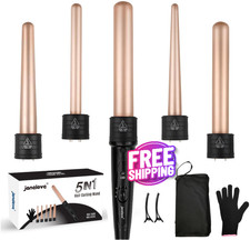 Set rizador 5 en 1, cer mica, 0.35  -1.25  , temperatura ajustable, 2 clips.