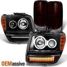 Fit 07-12 Nitro Ccfl Halo Projector Led Signal Headlights Dark Red Tail Lights