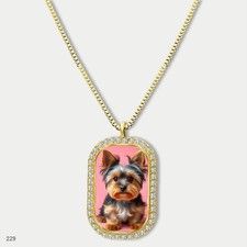 New Cute Yorkie Yorkshire Terrier Dog Fashion Pendant Necklace Chain Printed Dog