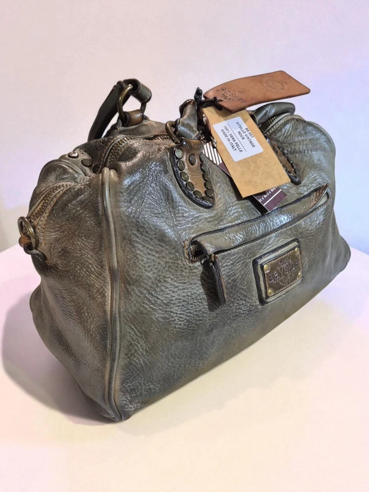Bayside BS683 Genuine Leather Bag – Limited Edition – Made in Italy Vintage Rock - Immagine 2 di 4