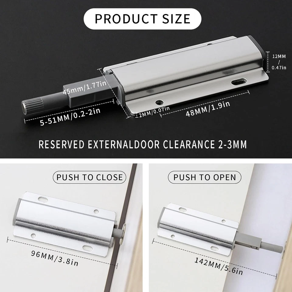 Magnetic Push To Open Touch Pressure Catch Latch Door Drawer Cabinet Cupboard UK - Image 2 of 4