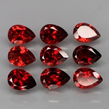 Pear Shape 7x5 mm.Attractive Color Natural Red Mozambique Garnet 9Pcs/7.80Ct.