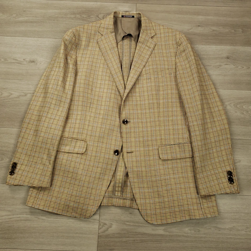 Abrigo deportivo Hart Schaffner Marx para hombre 43R forro mariposa a cuadros 2 Btn doble ventilación Foto 2 de 4