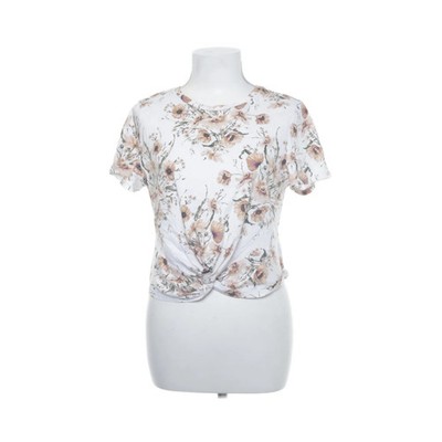 H&M, Top, Größe: M, Weiß/Mehrfarbig, Baumwolle, Blumen, Damen #DGK