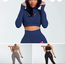 3-Piece Workout Set: Sports Bra, Leggings  Hoodie   Stylish  Comfy 