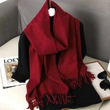 Women  s Winter Cashmere Scarf Thick Warm Pashmina Shawl Wrap Tassel Solid Luxury