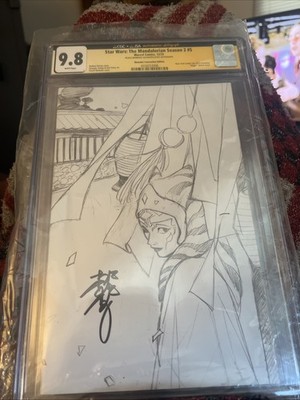 Star Wars: Mandalorian #5 NYCC 23 Virgin Sketch Var. Signed Momoko Cgc 9.8