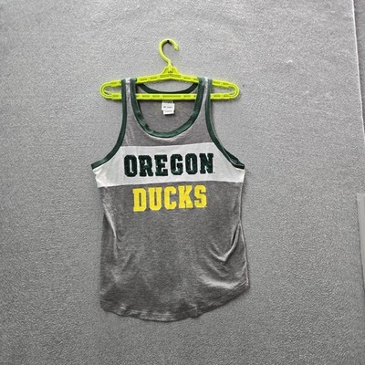Oregon Ducks Women Tank Top M Gray PINK Victoria's Secret Sequin Bling