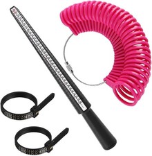 Ring Sizer Tool Kit, Mandrel, Gauge, Finger Measurer, 4 Sizes Measurement Stick