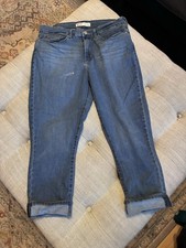 Signature Levi Strauss Blue Capri Cuffed Denim Women's Jeans Pockets A4