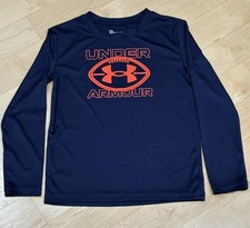 UNDER ARMOUR Dark Blue/Orange Long Sleeve Shirt Boy  s Size 5 New With Tags 