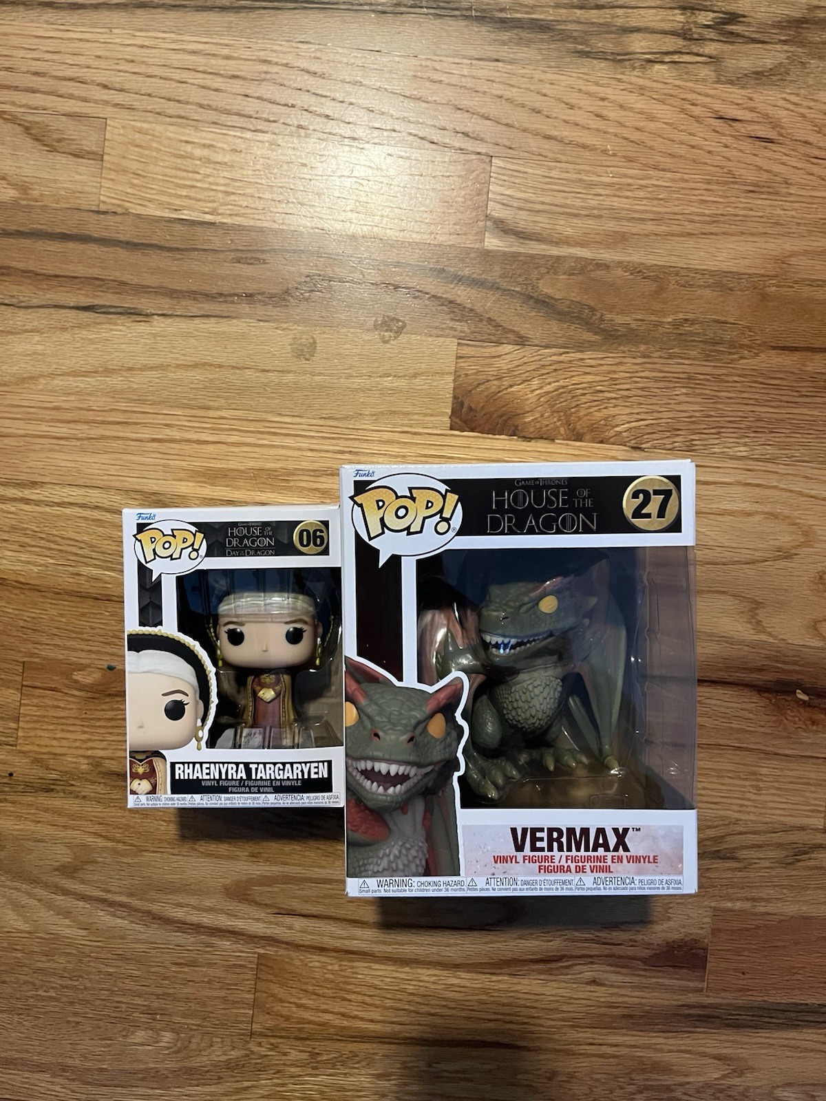 Funko Pop! Vinyl: Bundle: House of Dragon Vermax #27 Figure & Rhaenerya #06 New