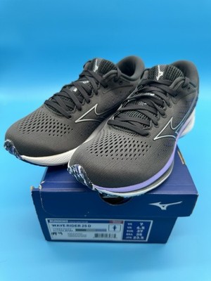 Mizuno Wave Rider 25 D Women's Running Shoes Black Purple US 7 EUR 37 New in Box