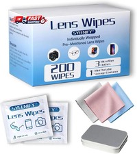 200 Count Lens Wipes for Eyeglasses and 3 pcs Microfiber Cleaning Cloth