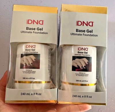 DND Base Coat Gel 500 Base Coat Soak Off LED/UV Refill 16 oz (2 bottles of 8oz)