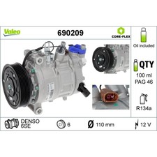 Kompressor Klimaanlage VALEO 690209 für Audi...