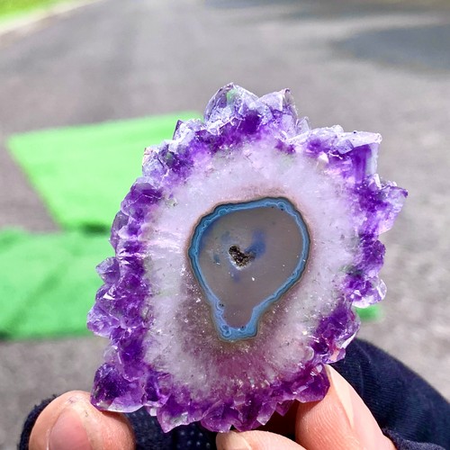 29G Natürlicher Hochwertiger Amethyst Achat Quarz Cluster Scheibe Kristall Mineral - Bild 22 von 24