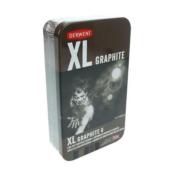 Multi-Coloured Set of 6 Derwent XL Charcoal Blocks Tin
