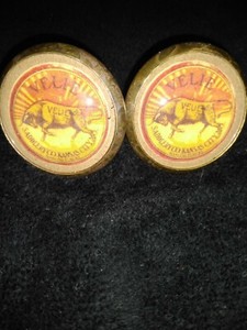 Bridle Rossettes Vellie Saddlery KC MO 2 in brass and glass 