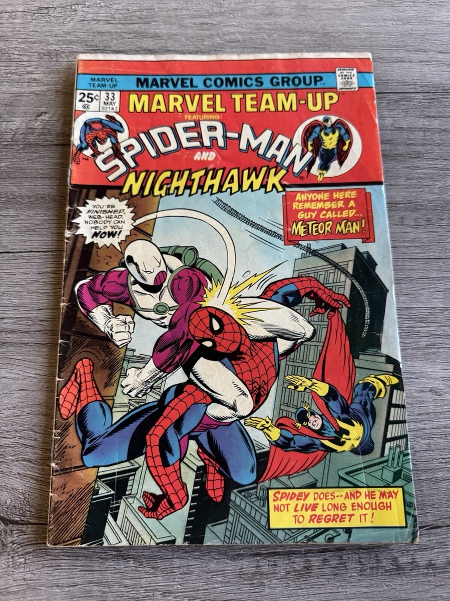 1975 Marvel Team Up #33 Spider-Man and Nighthawk Meteor Man | eBay
